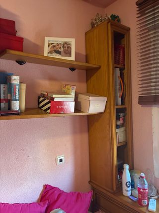 Letto a castello con cassettiera in legno massello e forgia