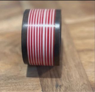 Brazalete Madera Zata Rayas Rojas y Blancas