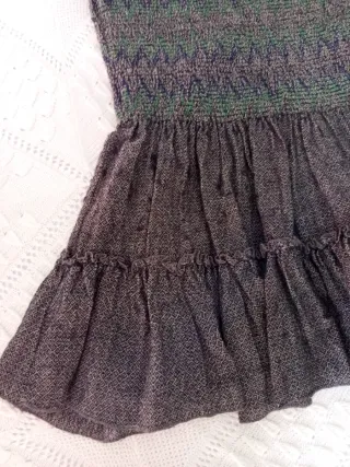 Falda corta italiana verde y marrón.