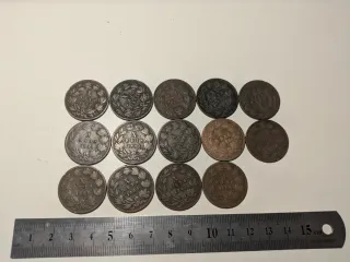 Lote monedas 10, 5 reis siglo xix y centavos s.xx