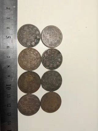Lote monedas 10, 5 reis siglo xix y centavos s.xx