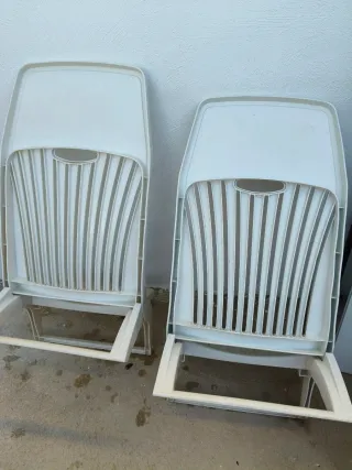 2 Sillas Plegables Playa Plástico Blancas