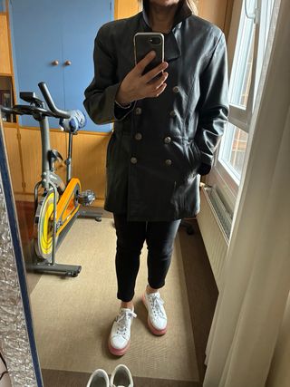 Chaqueta de piel militar