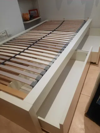 Cama nido 90cm madera y blanco
