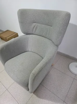 Sillón orejero Ikea gris tela