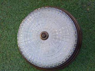 Plafón Techo Antiguo Latón Cristal