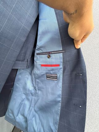 Traje Tommy Hilfiger Lana Azul Raya