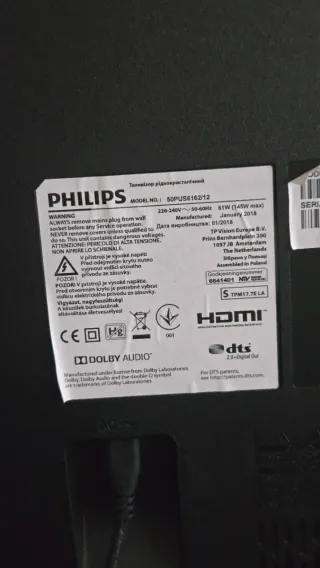 Smart TV LED 50" Philips 50PUS6162/12 Ultra HD