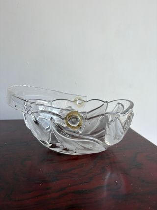 Cesta/Frutero de cristal tallado