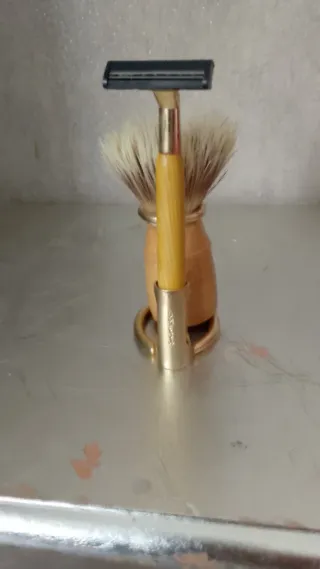 Set da Barba Omega Legno e Oro