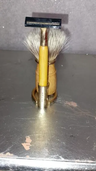 Set da Barba Omega Legno e Oro