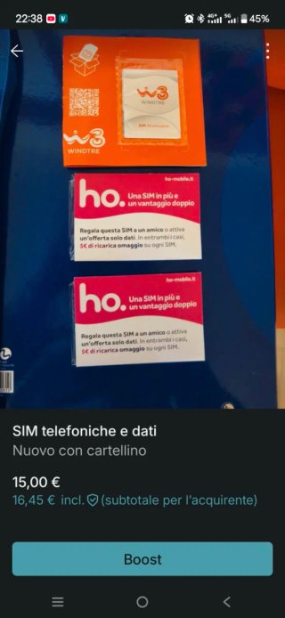SIM Ho mobile nuove