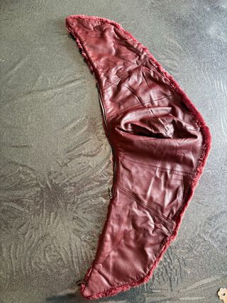 Coprispalle vintage in pelle e pelliccia