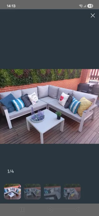 Conjunto Muebles Exterior Gris y Multicolor
