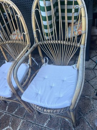 Set di 2 sedie in vimini naturale