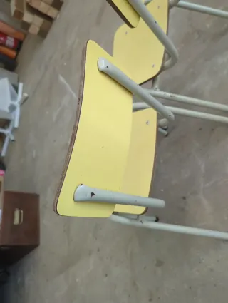 Set di 2 sedie vintage in metallo e legno