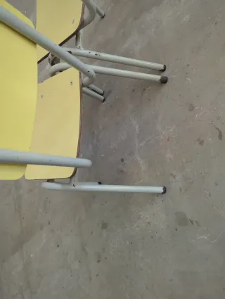 Set di 2 sedie vintage in metallo e legno