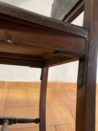 Sillas antiguas madera y cartón prensado (6 uds)