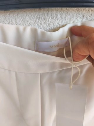 Pantalón Mango Talla S Beige Mujer