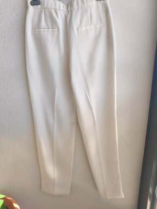 Pantalón Mango Talla S Beige Mujer
