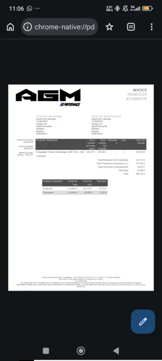 Parachoques trasero Golf 4 R32 fibra