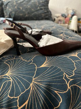 Zapatos Zara Tacon Marron