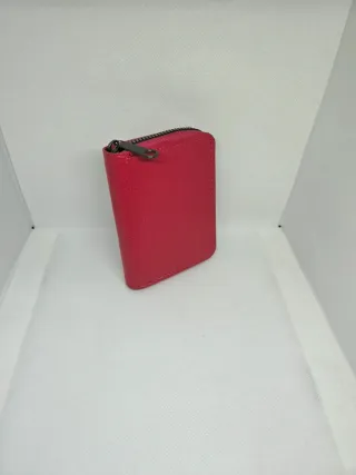 Portafoglio donna zip pelle effetto grana