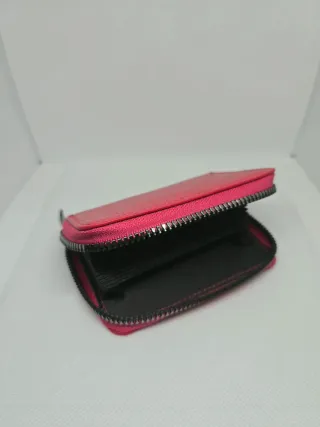 Portafoglio donna zip pelle effetto grana
