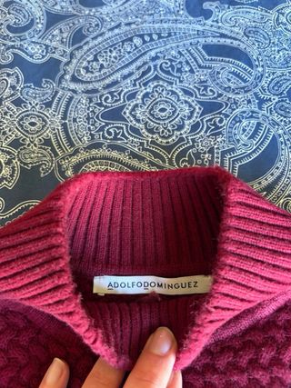 Jersey cuello alto Adolfo Dominguez rojo