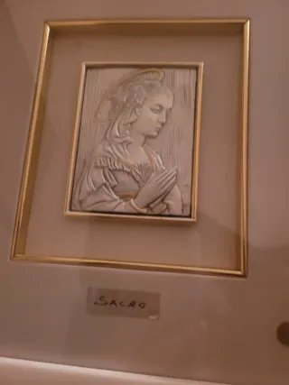 Quadro Sacro Madonna Preghiera Argento