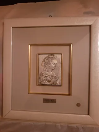 Quadro Sacro Madonna Preghiera Argento