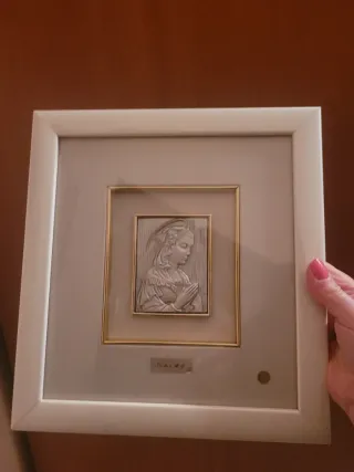 Quadro Sacro Madonna Preghiera Argento