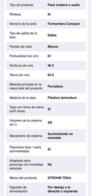 Inodoro Teka Form. Compact Tornado BTW (NUEVO)