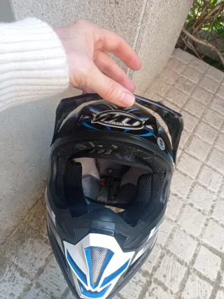 Casco Motocross MT Helmets Negro y Azul