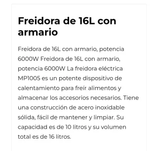 Freidora Royal Trifásica
