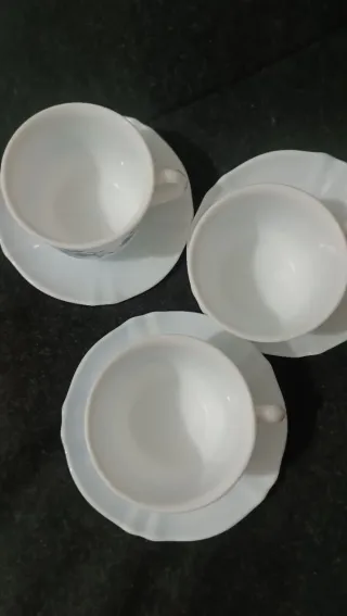 Juego Tazas Arcopal Kalinka Vintage Flores Azules