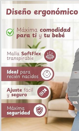 Mochila Portabebés Quimets 6 en 1 Gris