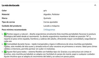 Mochila Portabebés Quimets 6 en 1 Gris