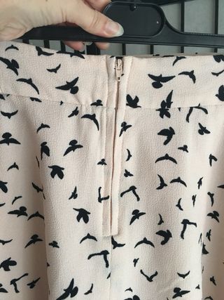 Falda mini con estampado de pájaros S