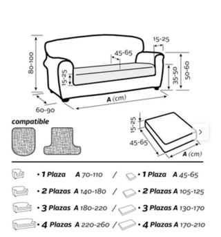 Funda Elástica Sofá 2 piezas y butaca orejera.