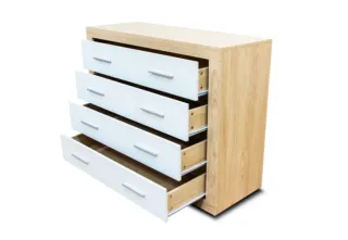 Cómoda Kiara Madera y Blanco