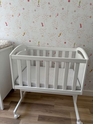 Minicuna colecho madera blanca