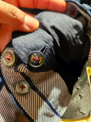 Traje juvenil cuadros azul, talla s