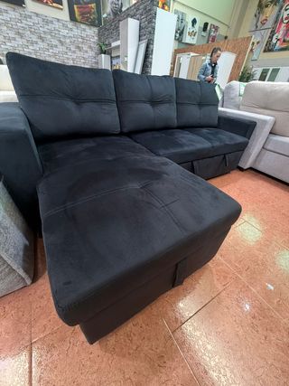 Sofá Cama Negro y Gris Nuevo