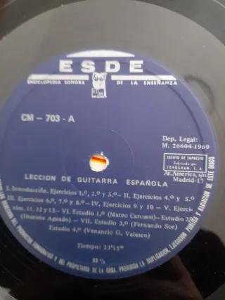 Vinilo Leccion de Guitarra Española