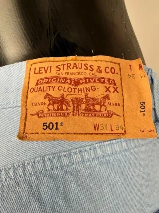 Levi's 501 Jeans Uomo W31 L34 Vintage Denim Dritto