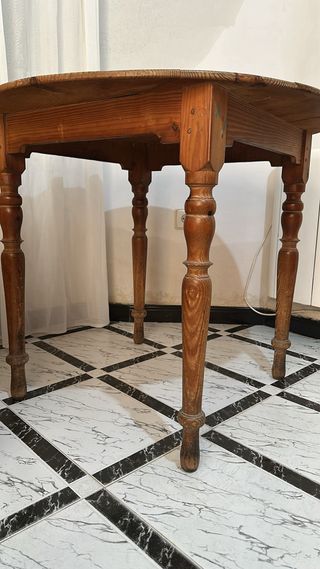 Mesa camilla redonda madera maciza 90cm