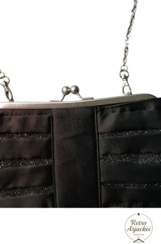 Bolso Iber Vintage Satén y Glitter Negro