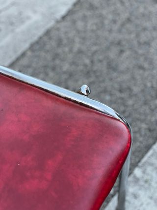 Sillas (2) Tubular Bauhaus Roja Cromada 1970s
