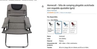 NUEVA Silla Camping Plegable Homecall Acolchada